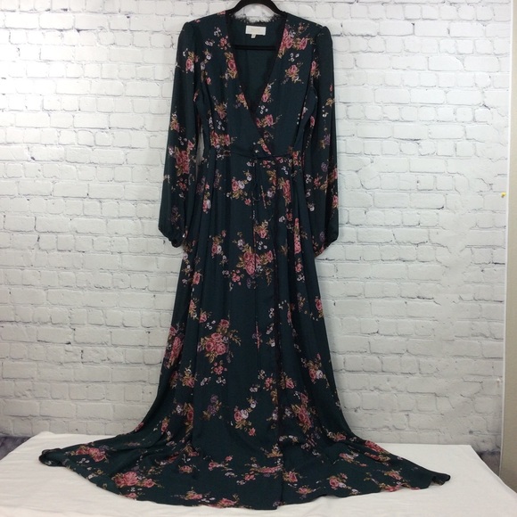 wayf floral wrap dress